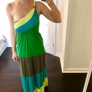 O'Neil Island Vibes One Shoulder Tiered Maxi Dress
